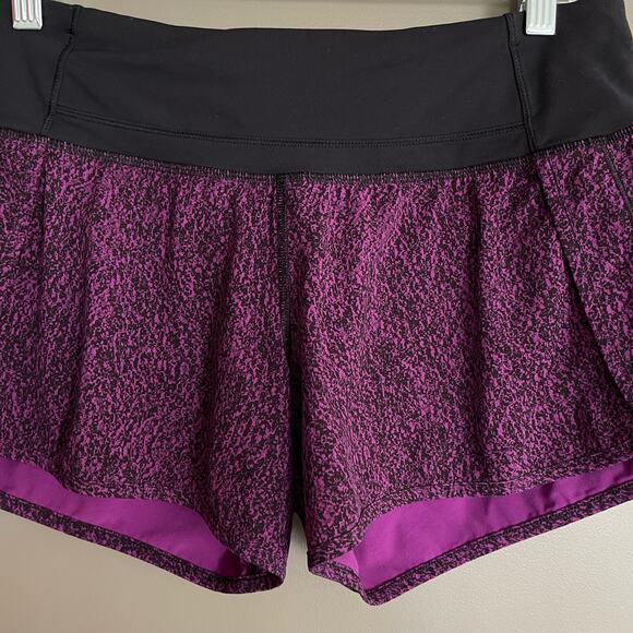 Lululemon Run Times Short Purple Black Size 6 Athletic Gym Workout Running - Picture 9 of 16